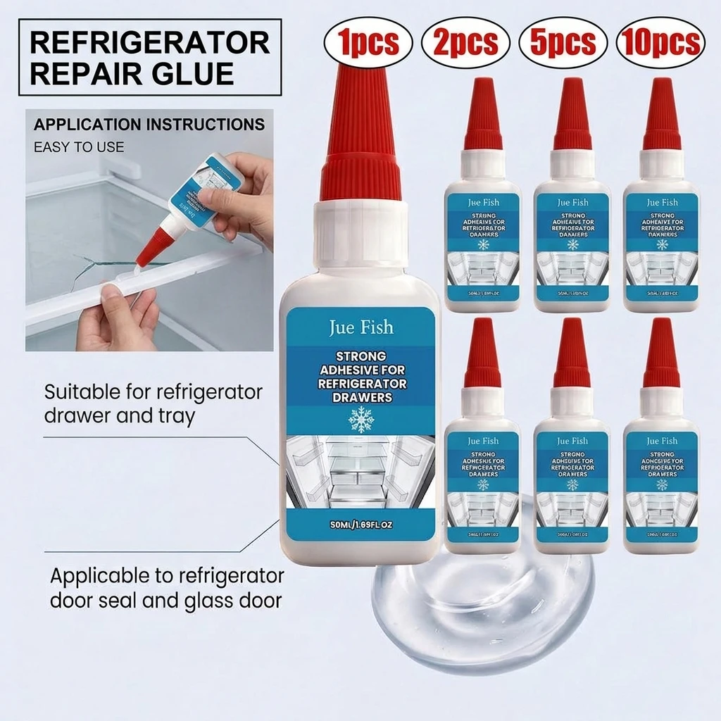 50ml Refrigerator Drawer Adhesive with Dropper Nail-Free Firm Adhesion for Various Accessories And Components Convenient Kitchen