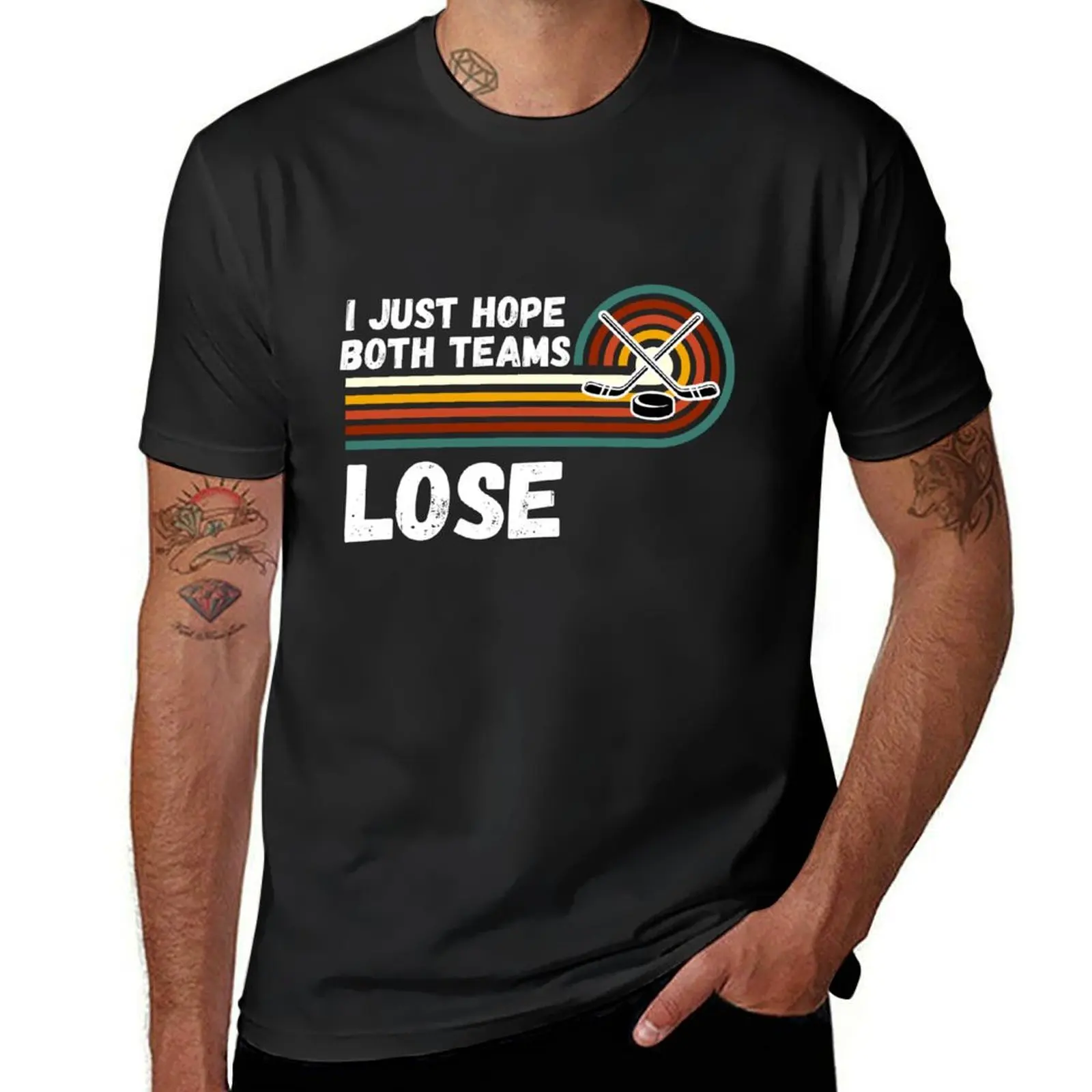 

I Just Hope Both Teams Lose Funny Hockey Women Men T-Shirt quick-drying vintage Men's t-shirts