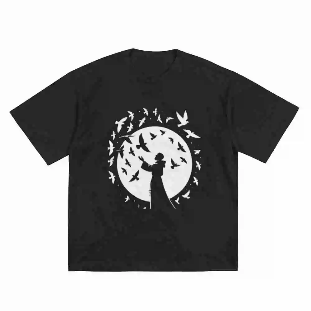 Saint Francis Of Assisi Patron Animals And Birds Catholic Short Sleeve Tee 100% Cotton T-Shirt