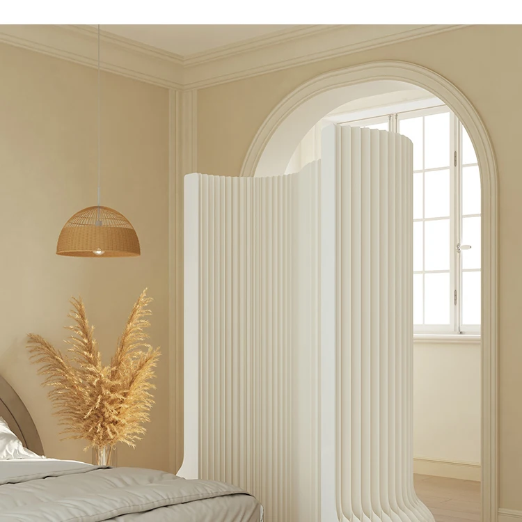 شاشة مسار منحنية تقسيم غرفة المعيشة مدخل متنقل قابل للطي معرض كتلة المتجر الجديد البسيط الحديث