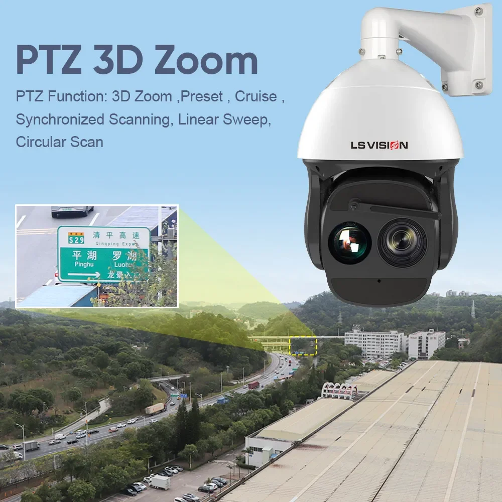 LS VISION 屋外用8MP 37倍光学ズーム高速ドームカメラ PTZ プロジェクトベースAIサーマルカメラ 防犯・監視用