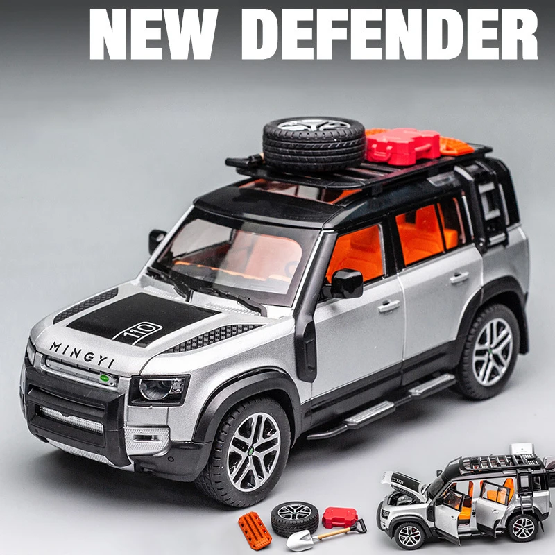 1:24 Alloy Defender Diecast & Toy Vehicles Pull Back Car Model Sound Light With Tools Kids Toy Gift Collection