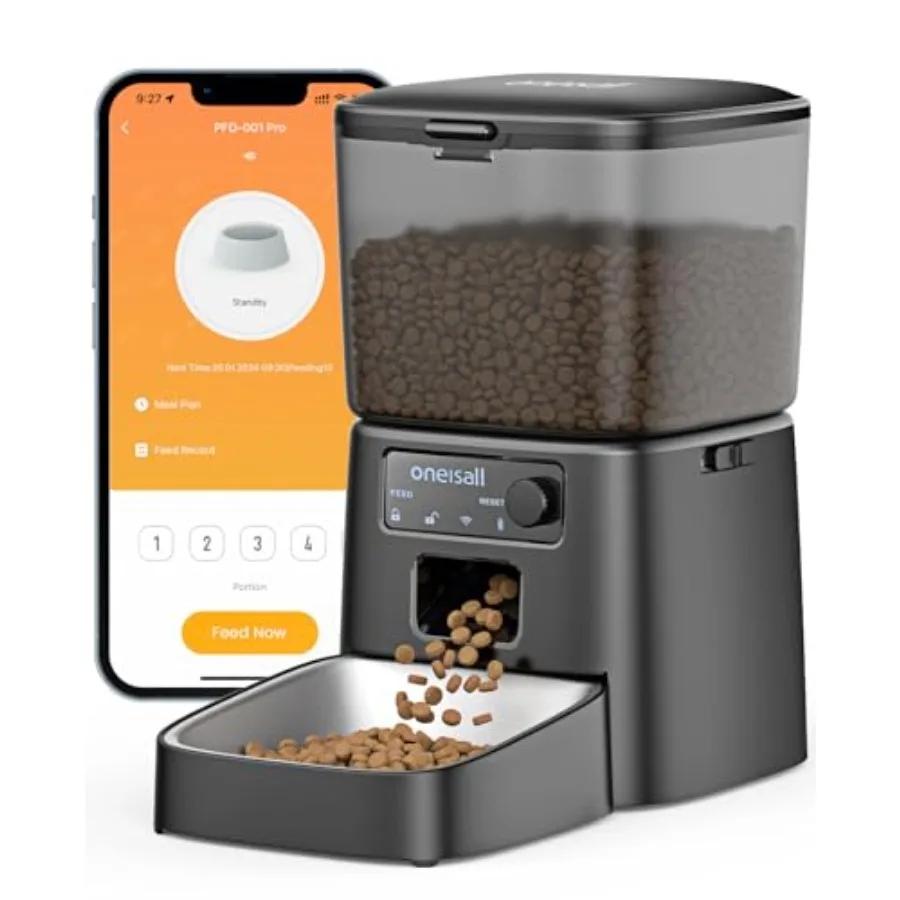 Automatic Cat Feeder, WiFi Cat Food Dispenser with App Control, Auto Cats Feeder Automatic for Dry Food, Smart Pet Food Dispens