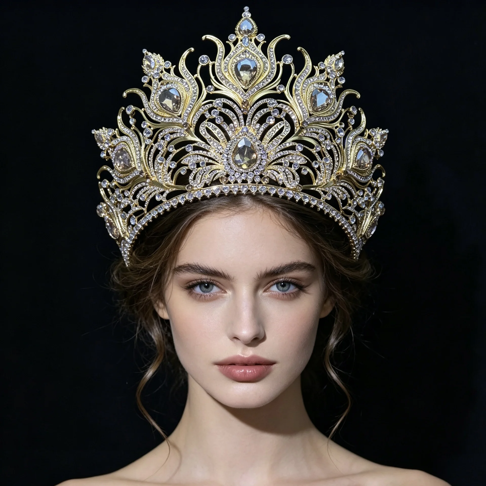 Large Rhinestone Queen Crown Tiara for Women Pageant Beauty Contest Birthday Party Bride Wedding Headpiece