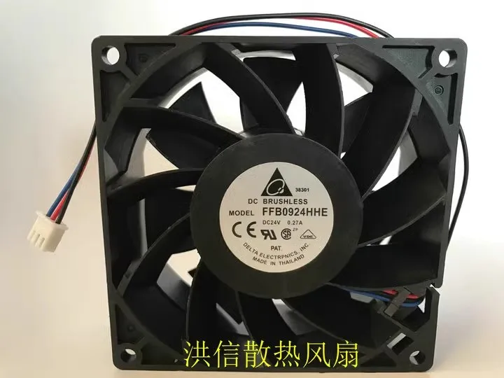 

Free shipping original 9038 FFB0924HHE 24V 0.27A 9CM 3-wire frequency converter cooling fan