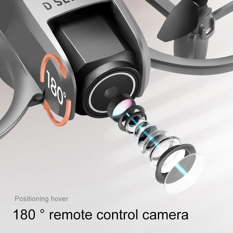 D16 Mini Drone 180° 8K Electric Adjustment HD RC Dual Camera Aerial Photography Quadcopter Five-sided Obstacle Avoidance Toys