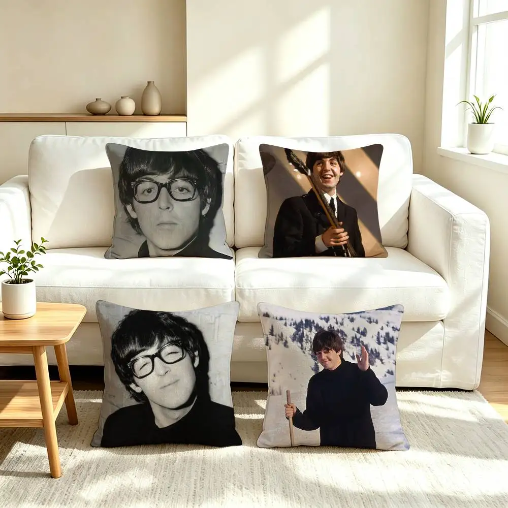 P-Paul McCartney R-Rock Music  Pillow Case Square Double-Sided Sofa Cushion Cover Bedroom Bedside Pillow
