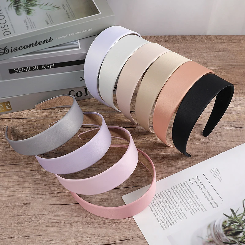 New Simple Hair Bands Girls Solid Color Headbands Vintage Wide Hair Hoop Headwear Ladies Hairbands Hair Accessories for Women