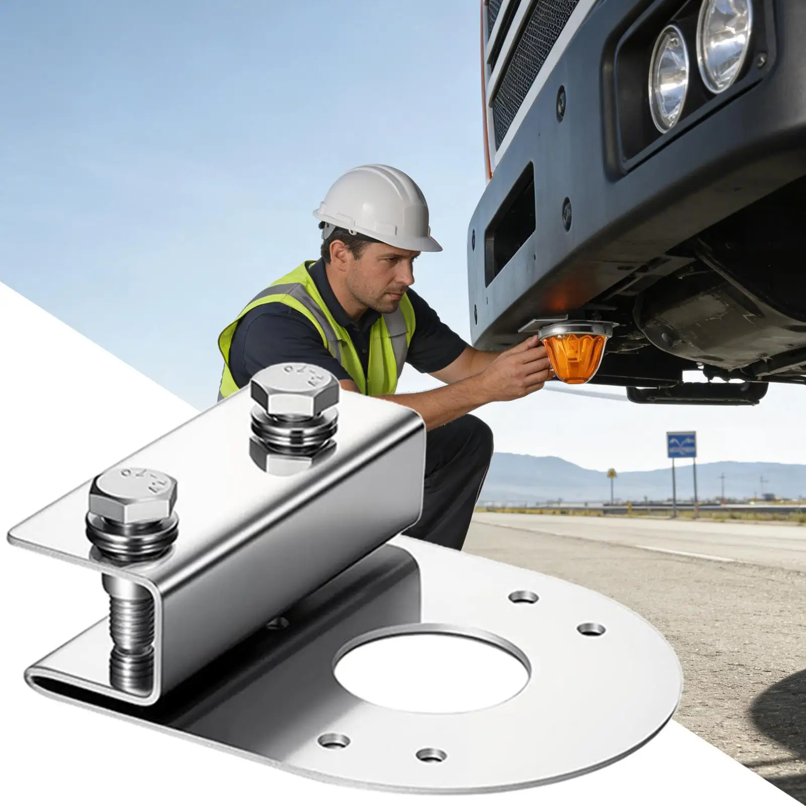 

Кронштейны для фар Watermelon Lights из нержавеющей стали, прямые, 2-секционные, для крепления указателей поворота на грузовики, полуприцепы, внедорожники