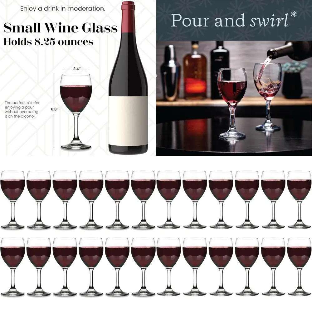 

Набор из 12 миниатюрных бокалов для вина на ножке, прозрачное стекло для красного и белого вина, толстые и прочные