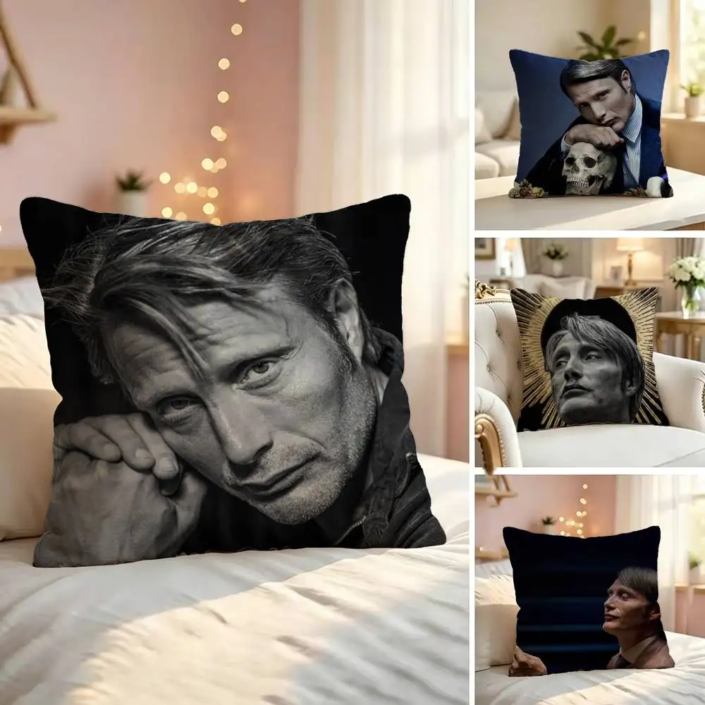 Actor M-Mads M-Mikkelsen Pillow Case Sofa Living Room for Bedroom Headboard Backrest Cushion Square Nap Time