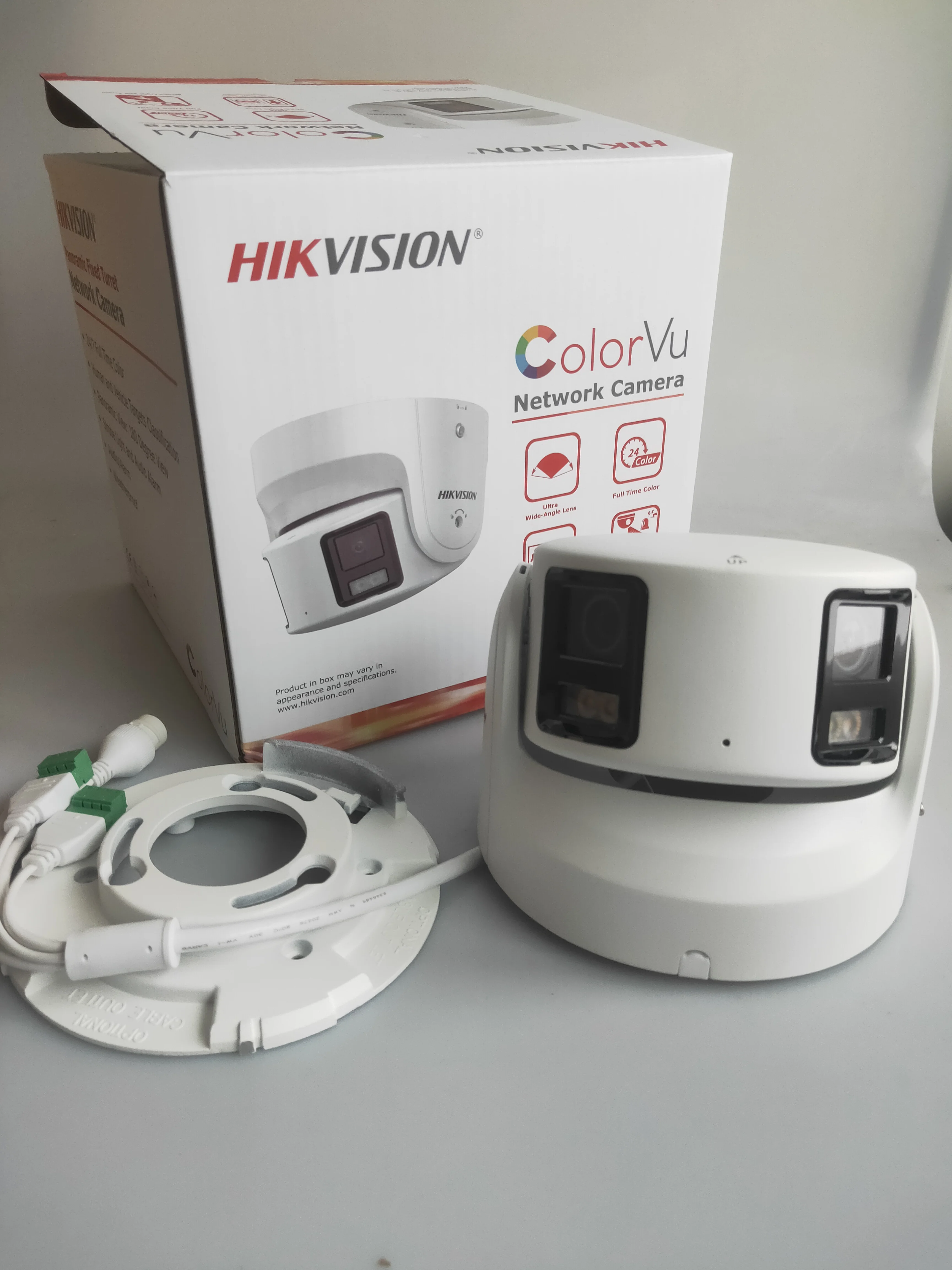 HIKVision 8 MP Panoramic ColorVu Fixed Turret Network Camera DS-2CD2387G2P-LSU/SL Two-way Audio, PoE, Motion Detection,