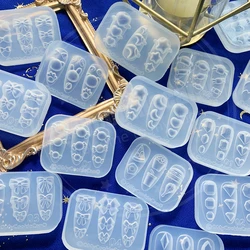 Moldes de silicone para 3d nail art, bonito, super multi-estilo, nó de arco, hambúrguer, comida, animais, asas de anjo e diabo, transparentes