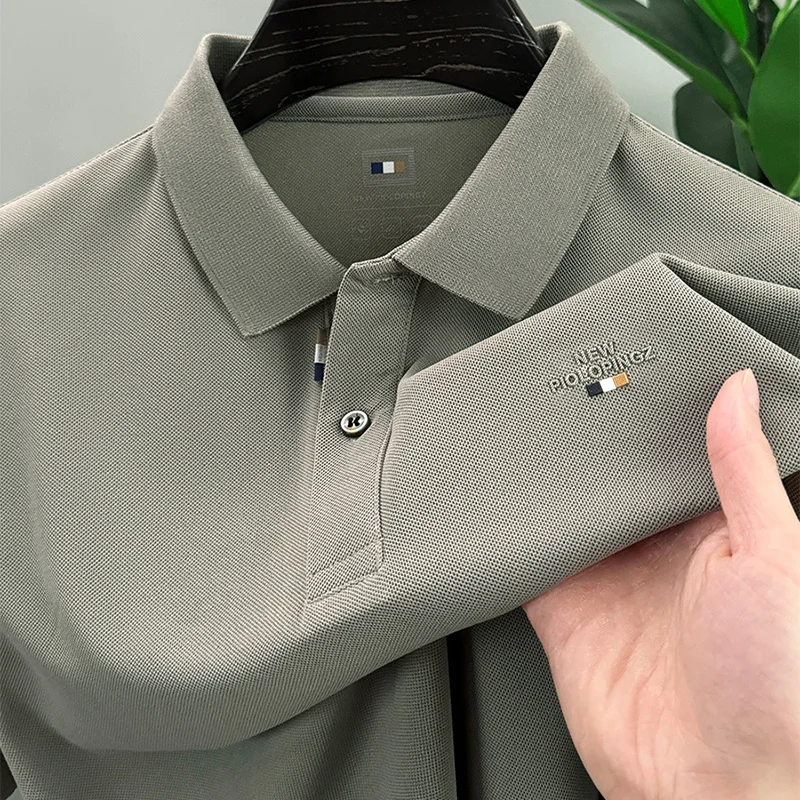 Men's Polo Shirt, Casual Short-Sleeved Top, Fashionable Letter Design with Rubberized Printing, Available in Multiple Colors, Suitable for Daily Business, Parties, and Outdoor Activities