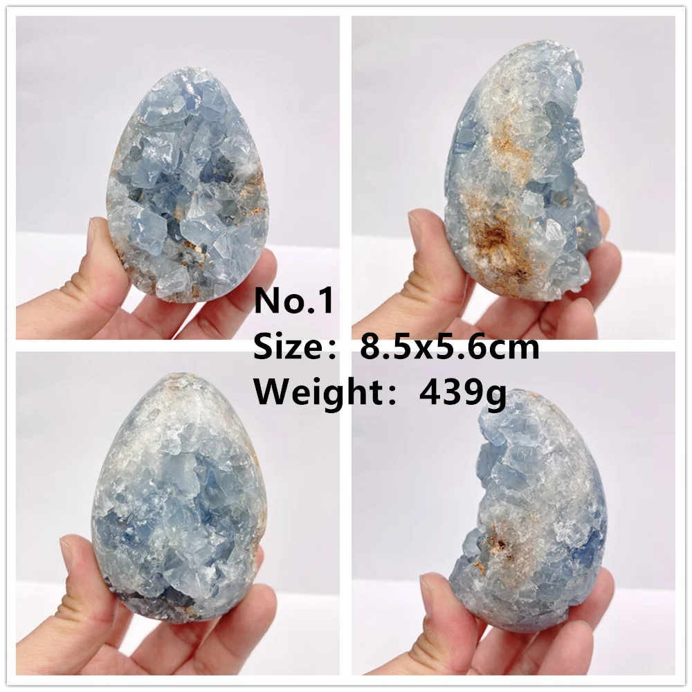 1PC Natural Blue Celestite Crystal Cluster Mineral Specimen Sky Blue Quartz Cluster Geode Block Irregular Stone Home Decoration