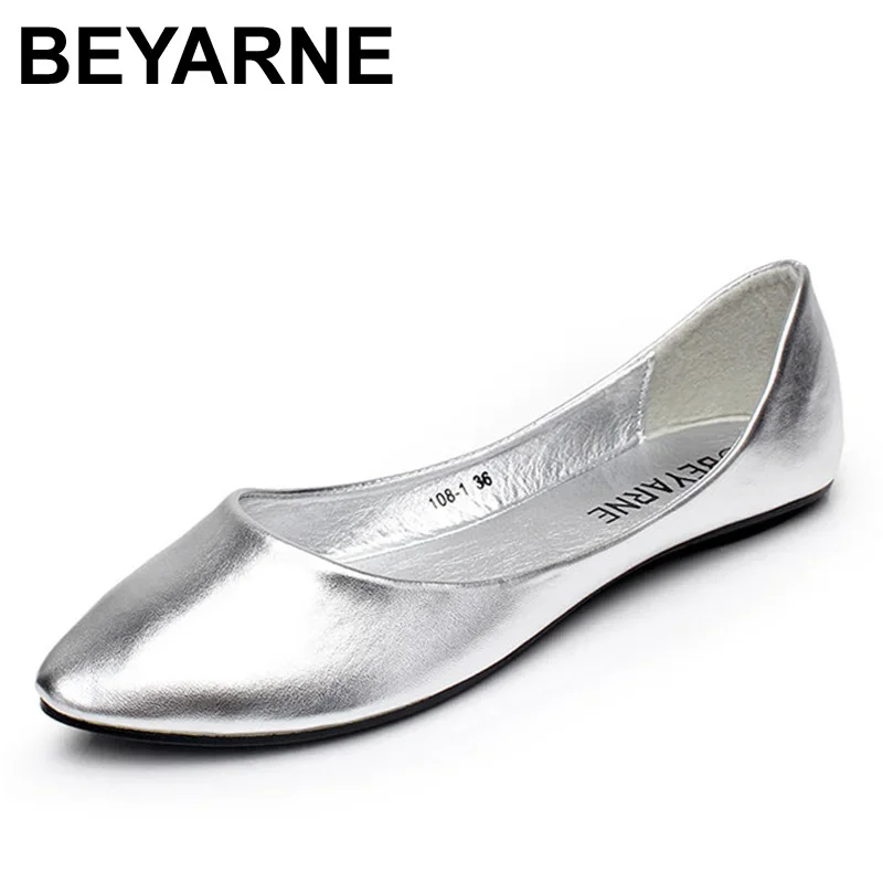 BEYARNEPlus Taglia Moda Appartamenti per le donne Punta a punta Suola morbida Scarpe con tacco piatto Single Street Fashion Flats Spedizione gratuita