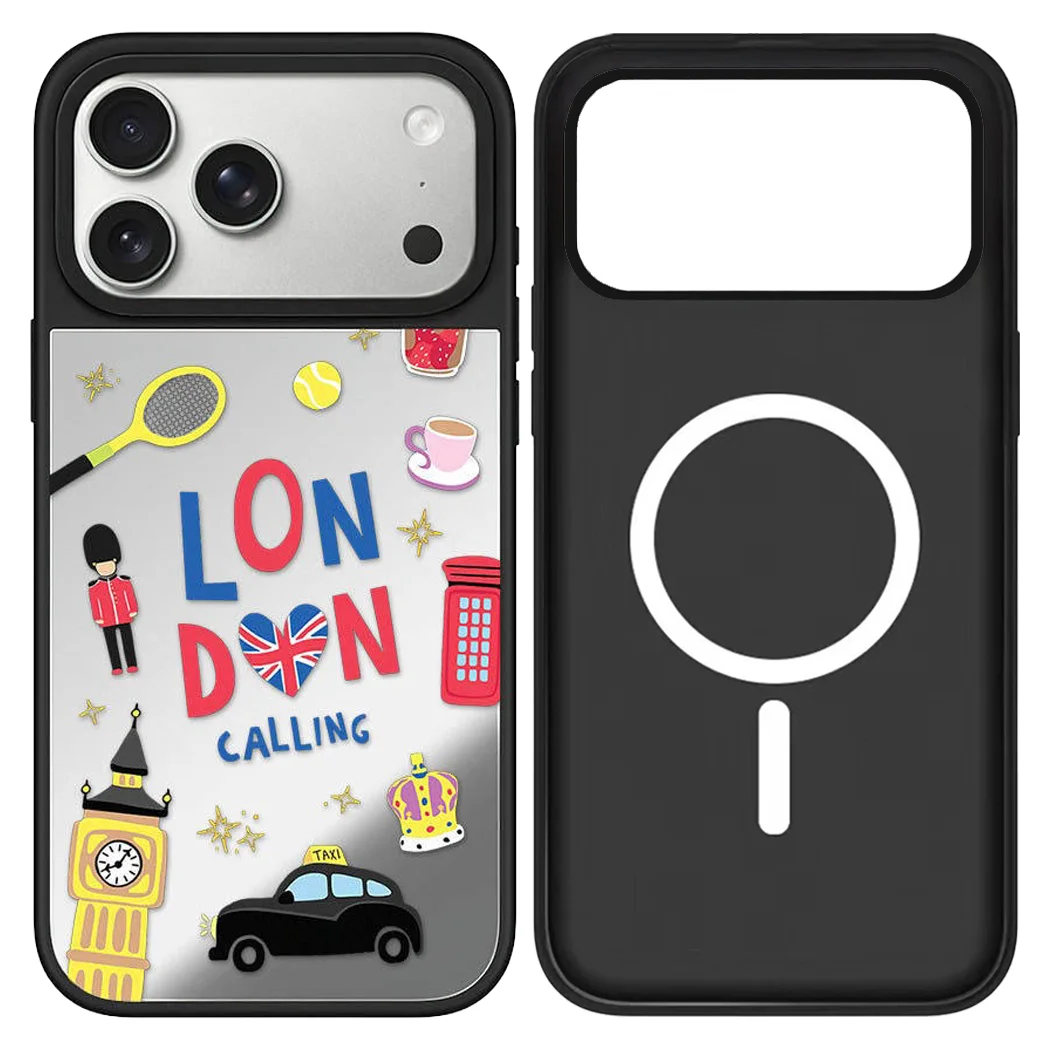 

Landmark Building Letters Mirror Surface Magnetic Phone Case Cover for IPhone 12 13 14 15 16 17 Pro Max Case for IPhone 17 Air