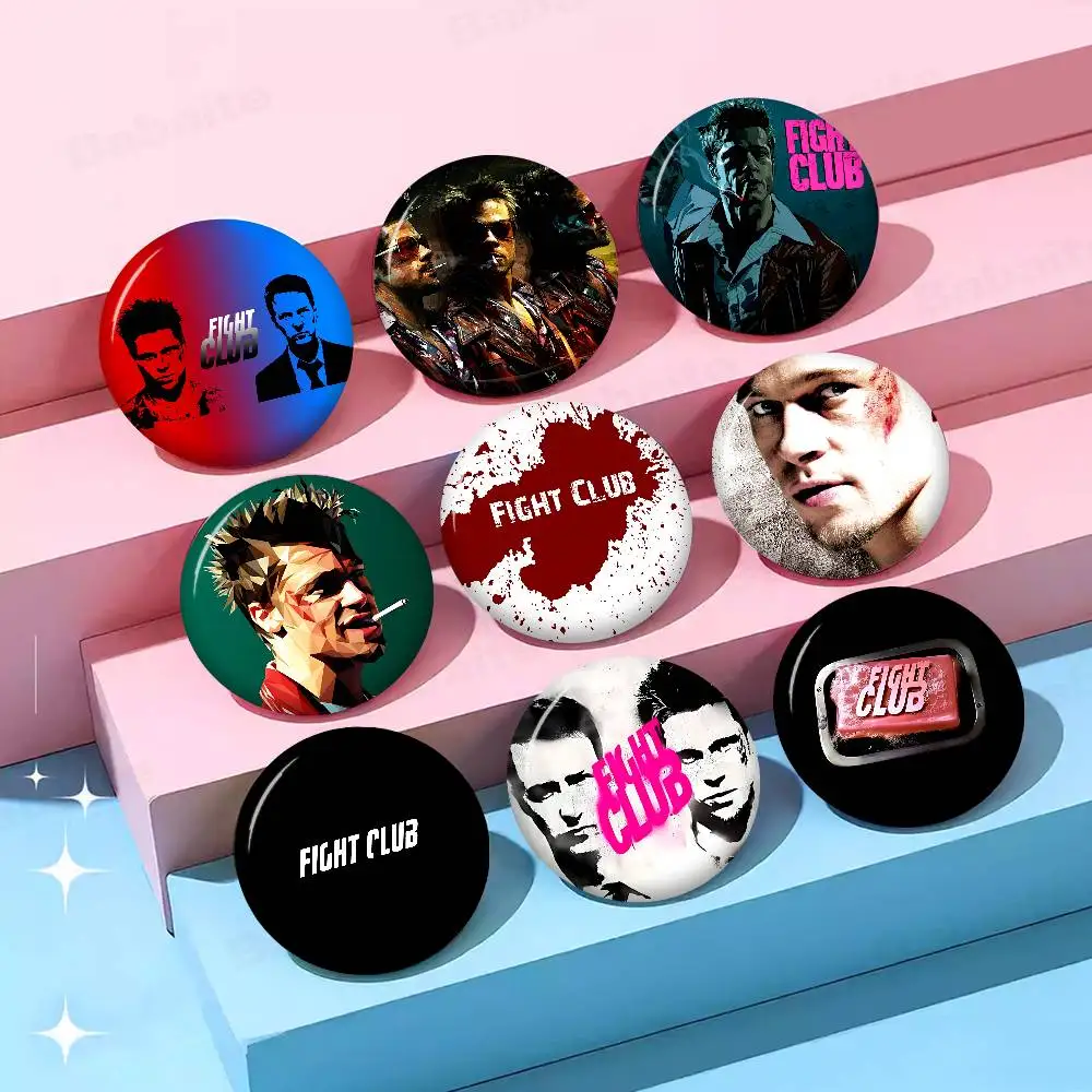 Movie Fight ClubS Soft Button Pin Bright Printed Icon Gift For Friends Badge Collar Brooch Lapel Pin Metal