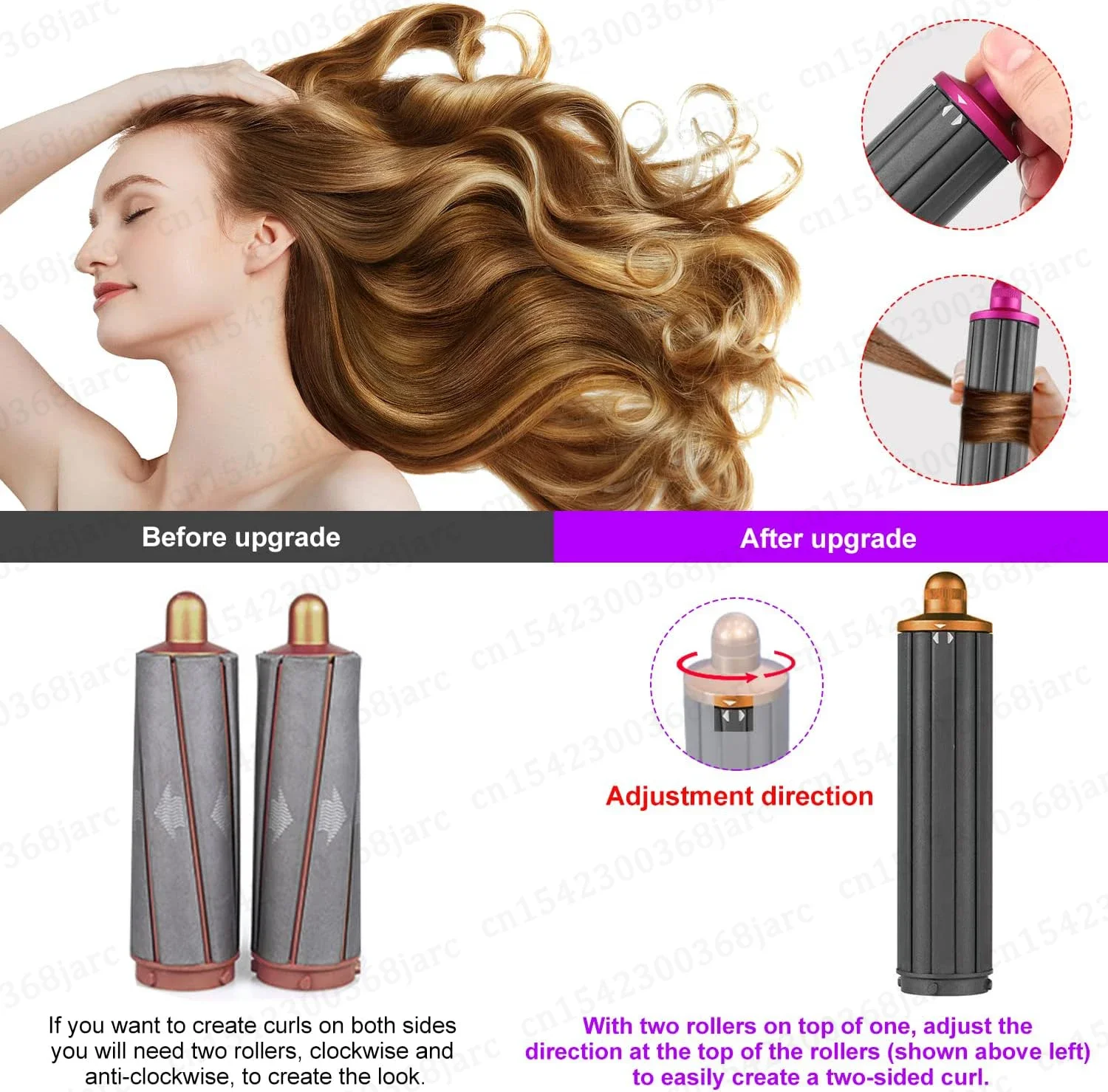Upgraded Adapter Hair Dryer Automatic Curling Nozzle For Dyson Supersonic HD16 Nural Hair Dryer Accessories Cylinder Comb Nozzle