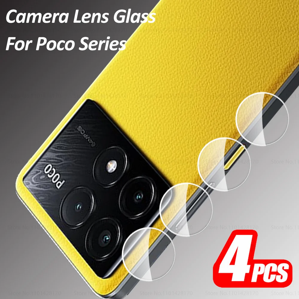 4Pcs For Poco X6 Pro 5G Back Camera Screen Protector Film For Xiaomi Poco F6 M6 Pro 4G PocoX6 PocoF6 Lens Tempered Glass Cover