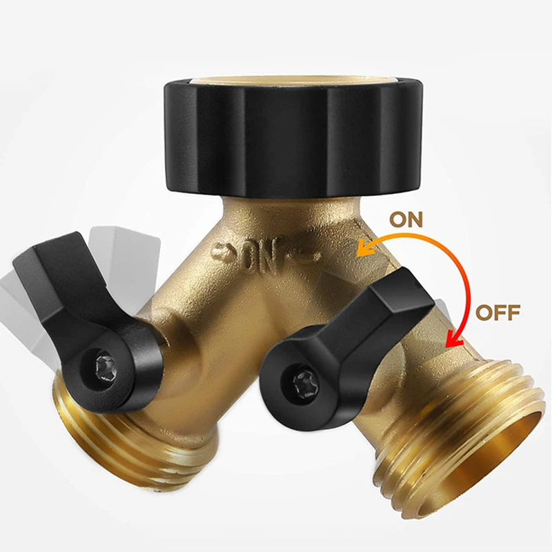 

Brass Garden Ball Valve Garden Water Separator Faucet Three Way Hose Water Pipe Diverter Y Shaped Two Way Connector High Quality