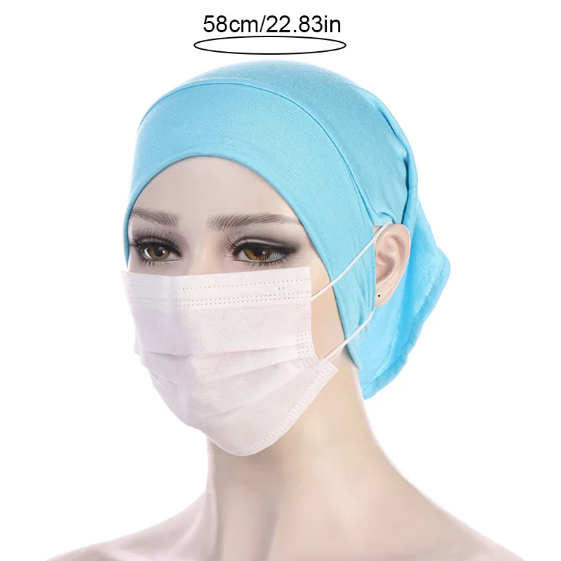 1 Stuk Moslim Binnenhijaabs Gekruiste Oor Lus Voor Vrouwen Stretchy Headwrap Dagelijks Casual Ademende Kleding Accessoires