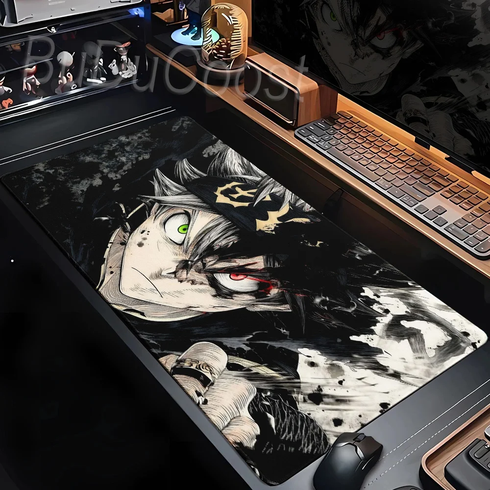 HD Anime B-Black Clover Mousepad Deskpad PC Gaming Mechanical Keyboard Tablemat Large Rubber Washable Non-Slip Overlock Playmat