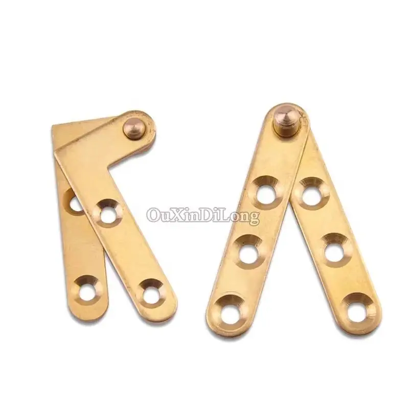 HOT 6Pairs Solid Brass Door Pivot Hinges Invisible Hidden Cabinet Hinges Wooden Case Box Dresser Hinges Install Up and Down
