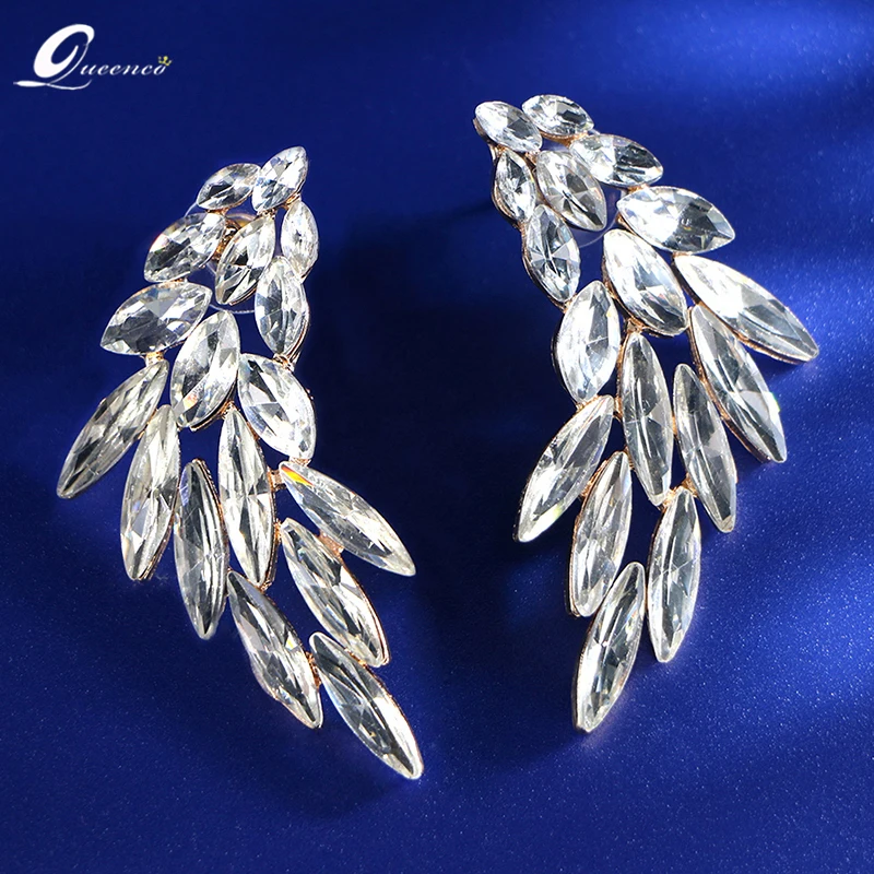 

New Big Exaggerated Crystal Bride Earrings Fairy Wings Luxury Female Earrings Jewelry New Wedding Party Earring Dropshipping