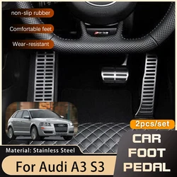 For Audi A3 S3 8P 2006 2007 2008 2009 2010 2011 2012 2013 Stainless Steel Car Pedals Accelerator Brake Non-slip Pedal Cover Pads