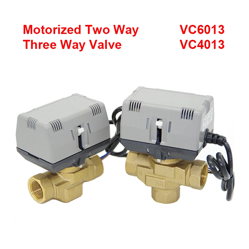 DN15 DN20 DN25 Honeywell Electric Two Way Three Way Valve Brass VC6013/4013 Fan Coil HVAC Valve AC220V