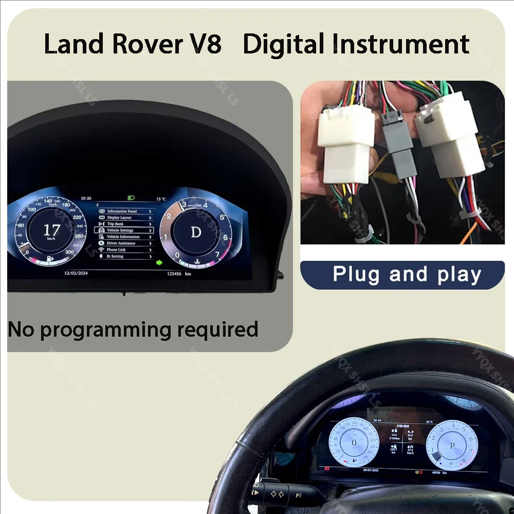 

Car LCD Digital Cluster For Land Range Rover V8 L322 2002-2012 Dashboard Virtual Cockpit Instrument Auto Speed Meter Ai Screen