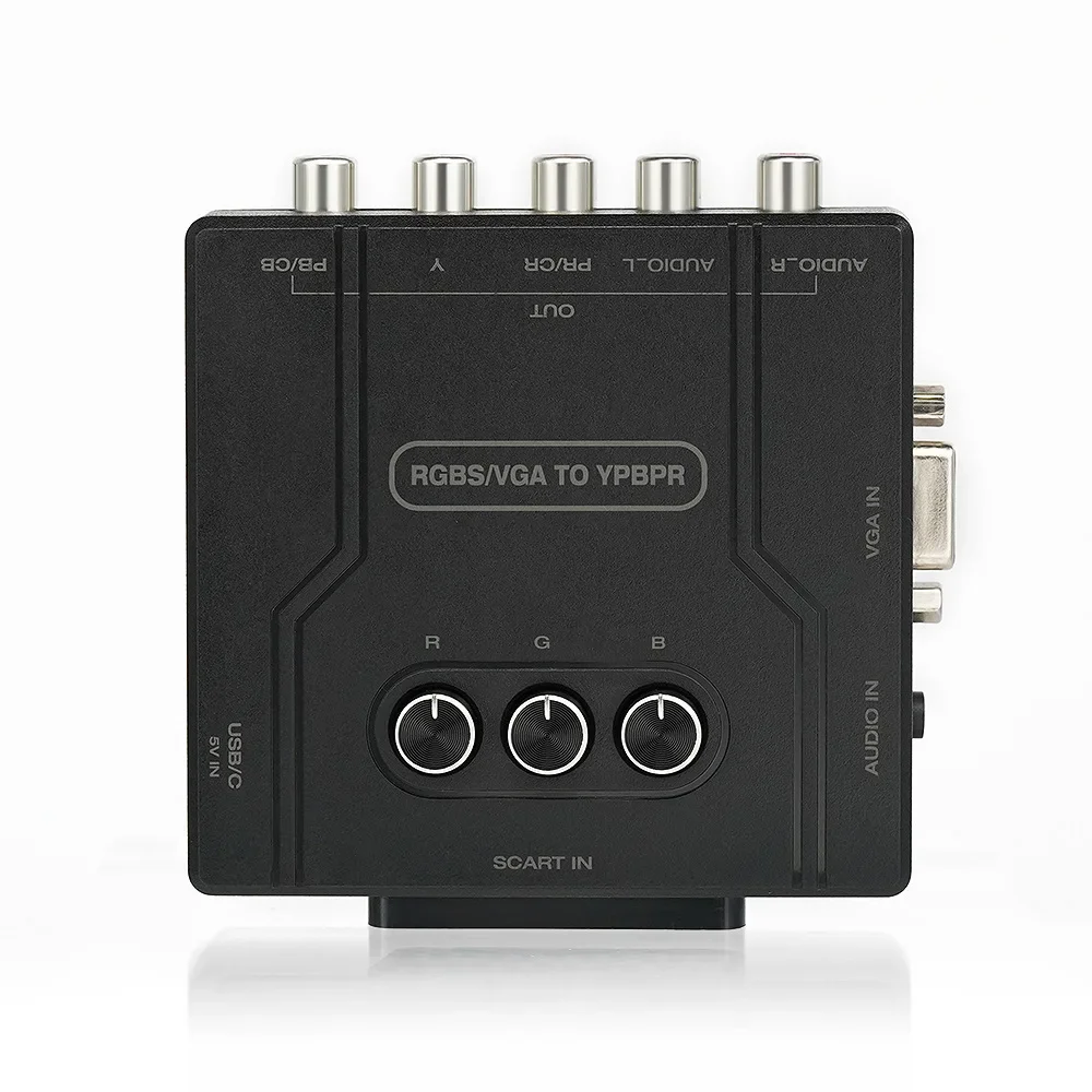 Конвертер RGBS VGA SCART в YPBPR Игровая консоль RGBS VGA SCART в YPBPR Конвертер цветовой разницы Регулируемая яркость цвета