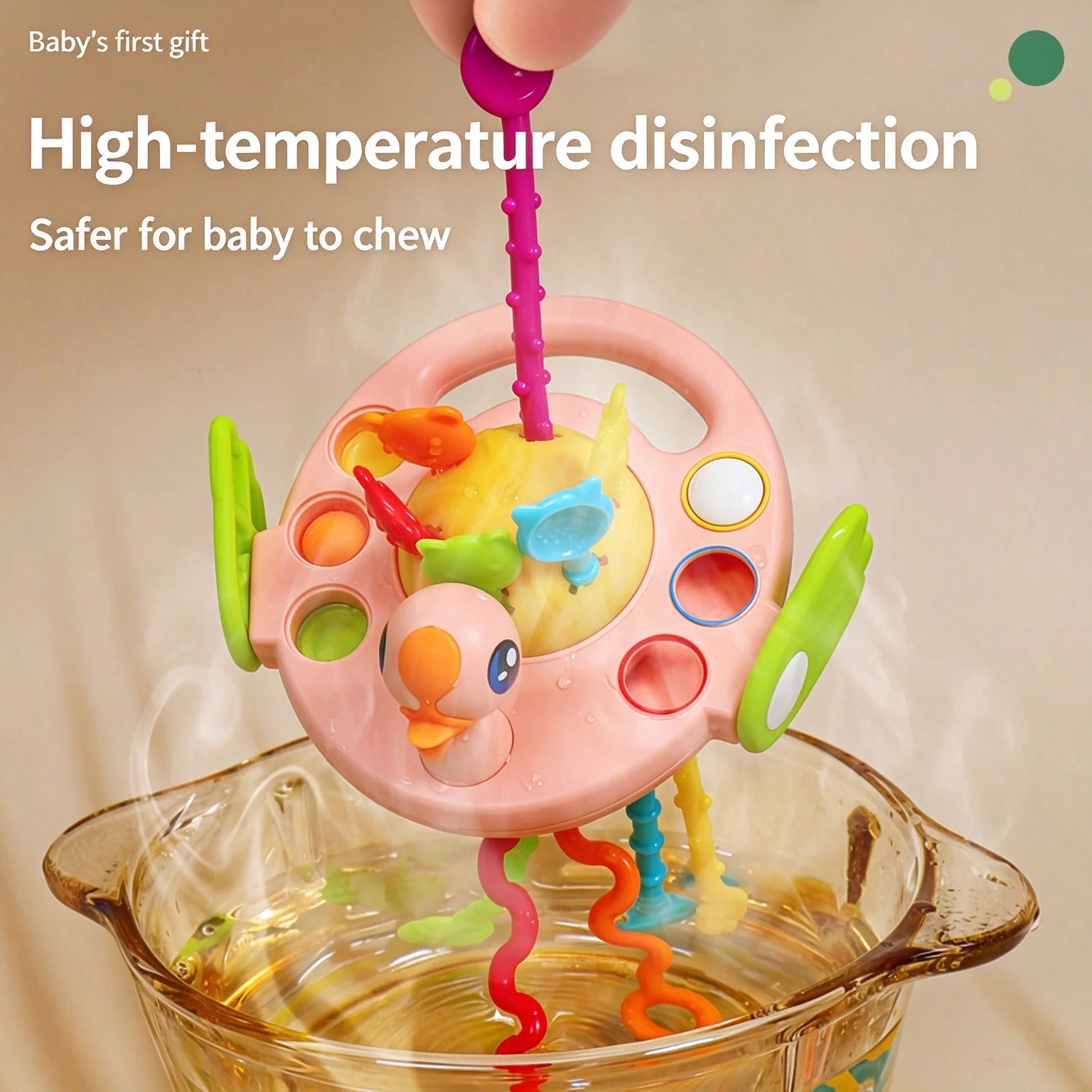 Activity development: Pull string toys, silicone bells, educational learning toys, baby sensory Montessori toys, gifts