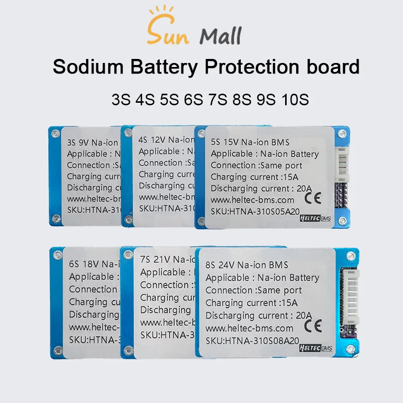 3S 4S 5S 6S 7S 8S 9S 10S Sodium Battery Protection Board 20A Sodium-ion Battery BMS with Balance