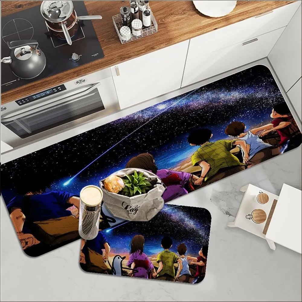 Goodnight punpun Floor Mat Bathroom Mat Anti-slip Absorb Water Long Strip Cushion Bedroon Mat Welcome Doormat