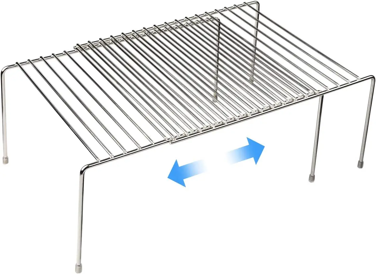 

Adjustable Stainless Steel Storage Rack, 12.8-22.8 Inches, Silver, Easy Install, Versatile Organizer