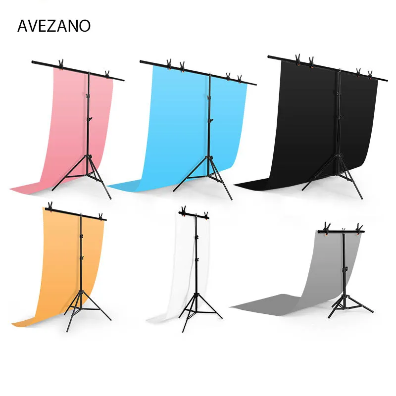 

Photography T-Shape Background Frame Photo Backdrop Stands Support System Stands With Clamps for Video Studio Chroma Key