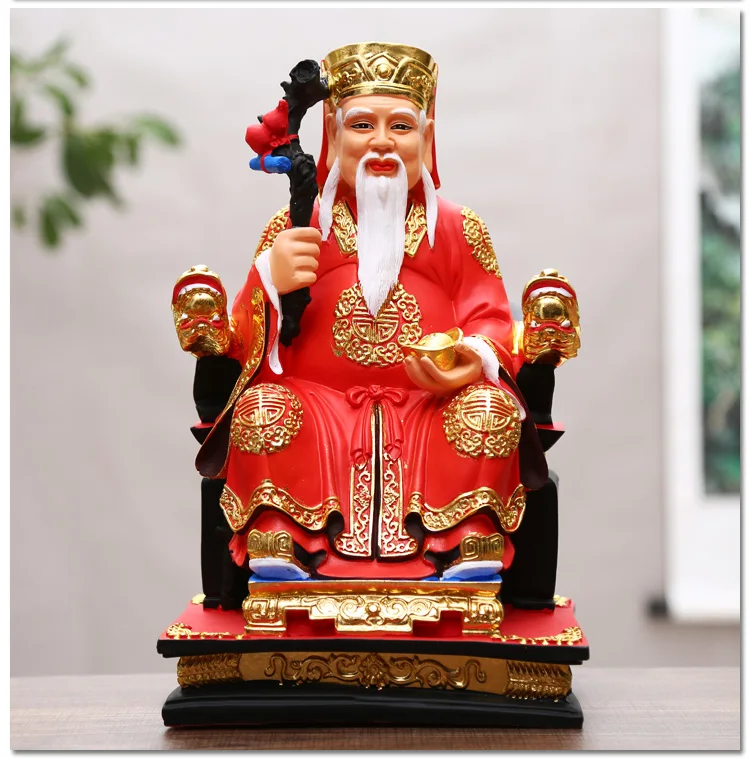 Large Asia Temple HOME efficacious eliminating evil amass fortunes blessing Golden God of earth TUDI GONG FENG SHUI statue