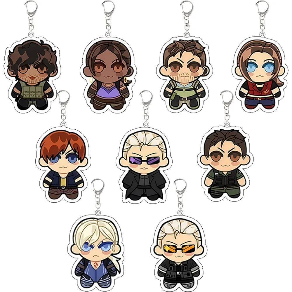 

For Game Peripherals RE Carlos Sheva Chris Albert Steve Wesker Acrylic Keychain Creativity Backpack Pendant Accessories Gift