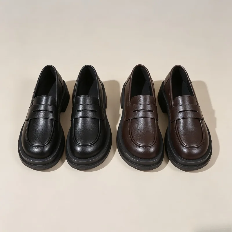 Japanese Style Lolita Shoes Women JK Uniform Platform Cosplay Black Coffee College Student Party Outfit Roleplay Stage Wear