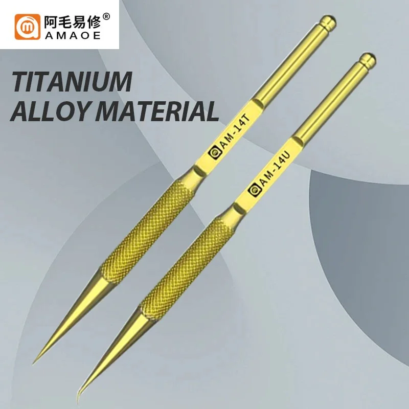 

Amaoe 14T 14U Titanium Alloy Tweezers For Mobile Phone Repair High Hardness Antioxidation Antimagnetic Anticorrosion Maintenance