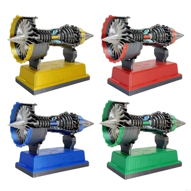R9UB Interactive Turbofan Engine Model Educational Toy for Teens with 3D Printing Technology Desktop Display STEM Enthusiasts