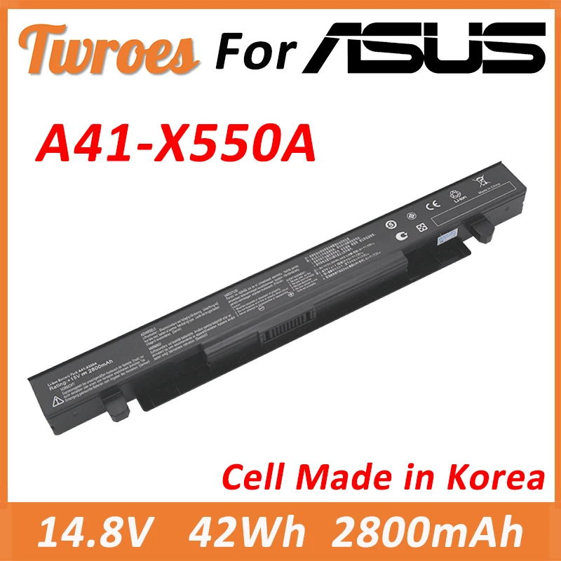 A41-X550A 15V 2800mAh 4Cells  Laptop Battery For Asus A41-X550 A450 A550 F450 F550 F552 K550 P450 P550 R409 R510 X450 X550CA