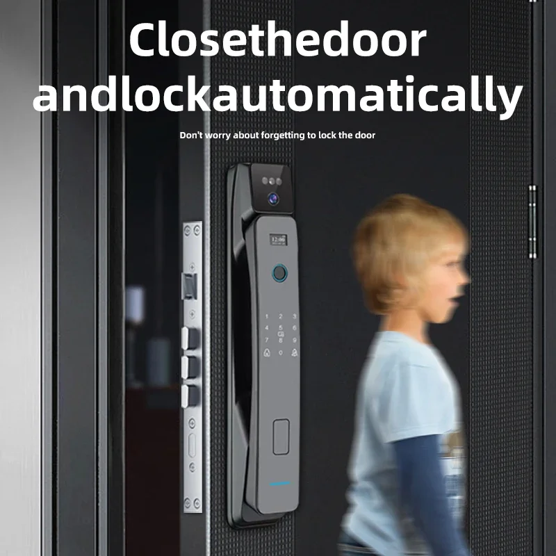 2024 New Style Automatic Tuya Smart door Lock 3D Face Recognition Digital Door Lock With smart Doorbell Fingerprint Lock