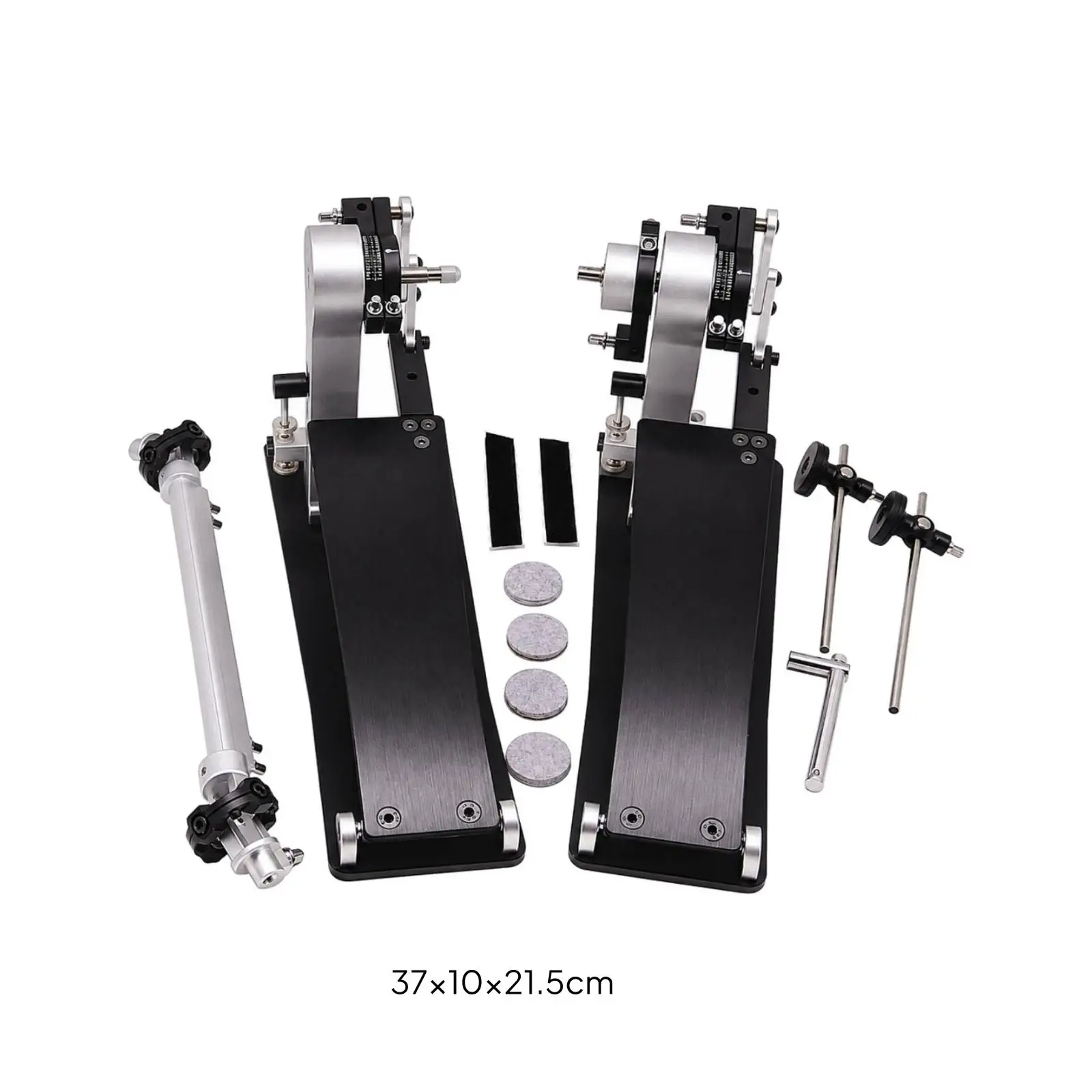 Black Brushed Foot Pedal Control Unit for Racing Simulator with Metal Footplates and Precision Tuning Marks
