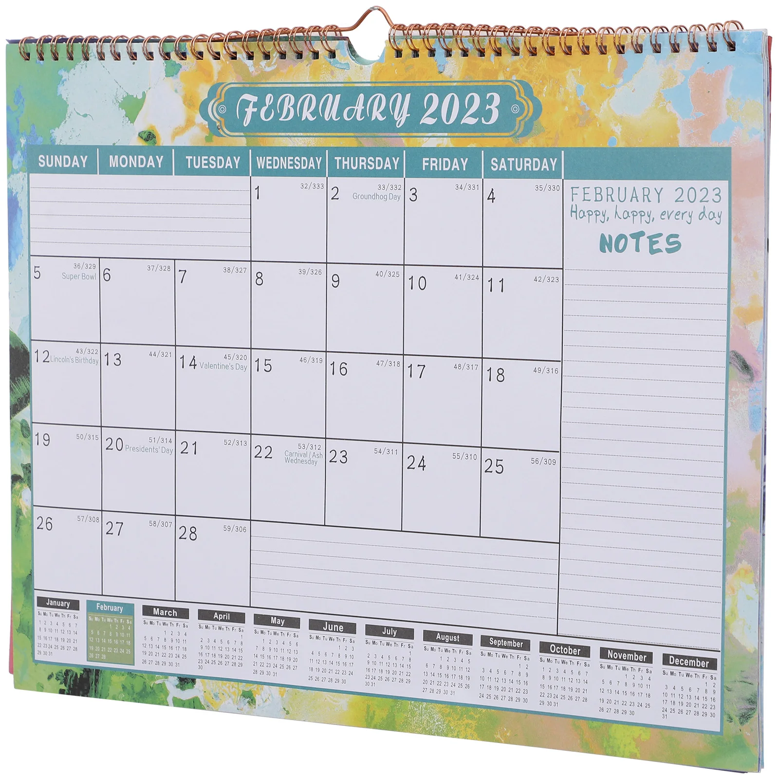 

2023 Countdown Calendar Decorative Hanging Wall Blank Printing Spiral Coil Paper Home Office School Hotel