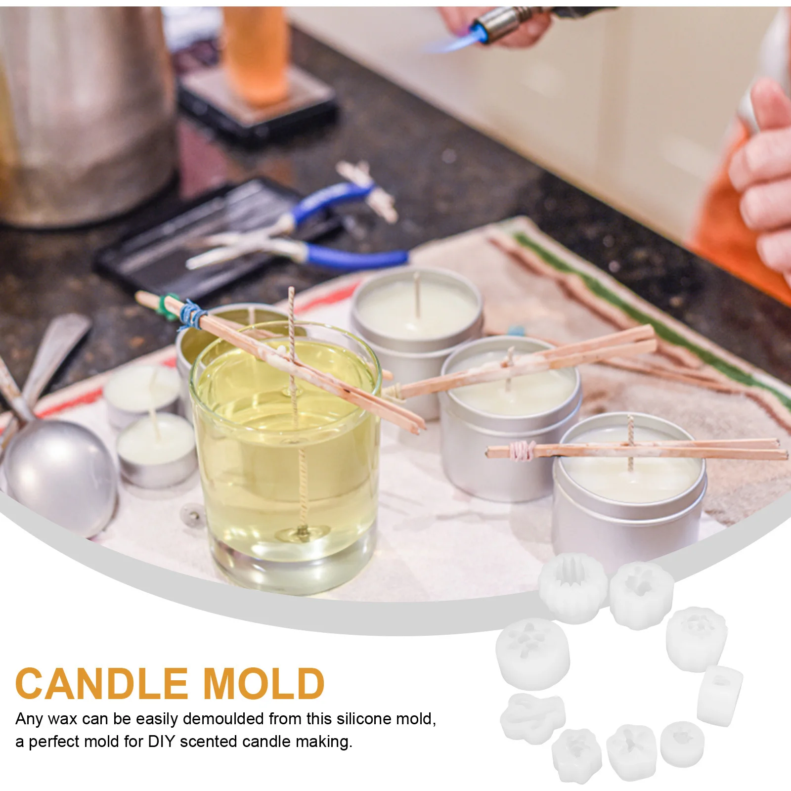 

9Pcs Cactus Molds Silicone DIY Scented Soap Mold Craft Handmade Making Tools Molds for Candles Silicone Mold