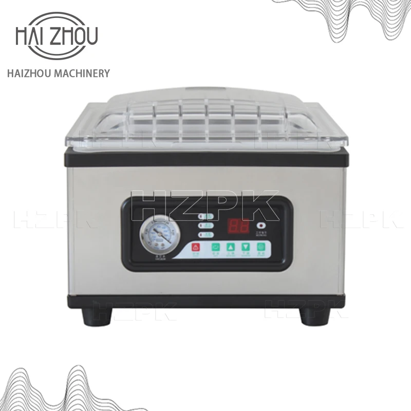 HAIZHOU Commercial Vacuum Sealer Machine Automatic Chamber Food Packaging Machine Desktop Stainless Steel Sealer for Meat Fruit view 2