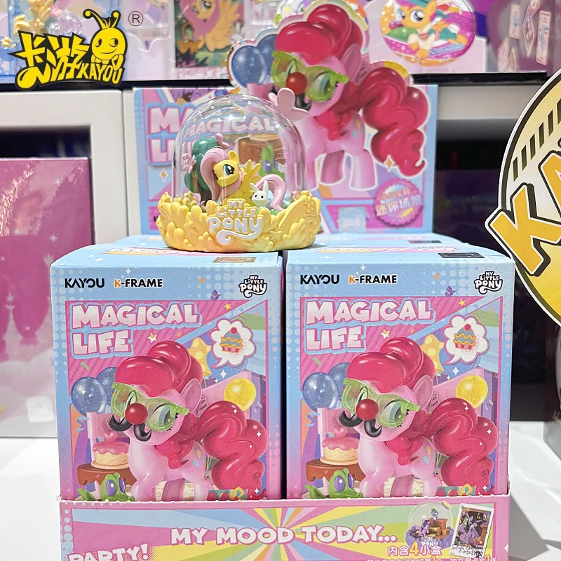 

Оригинальная мини-сцена KAYOU My Little Pony, том 1, волшебный домашний пирог Pinkie Pie, радужная приборная панель, слепая коробка, редкие подарки для детей